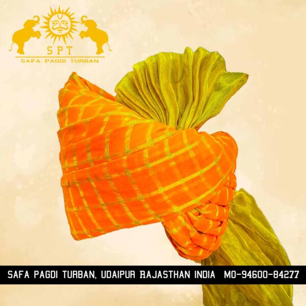Elegant Jodhpuri Long Tail Orange Safa Turban
