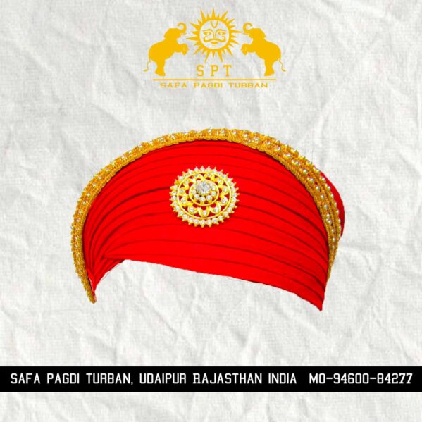 Discover the Elegance of Mewari Pagdi in Red