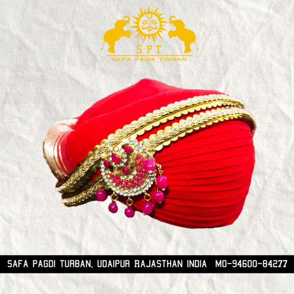 Discover the Elegance of the Royal Mewari Red Pagdi