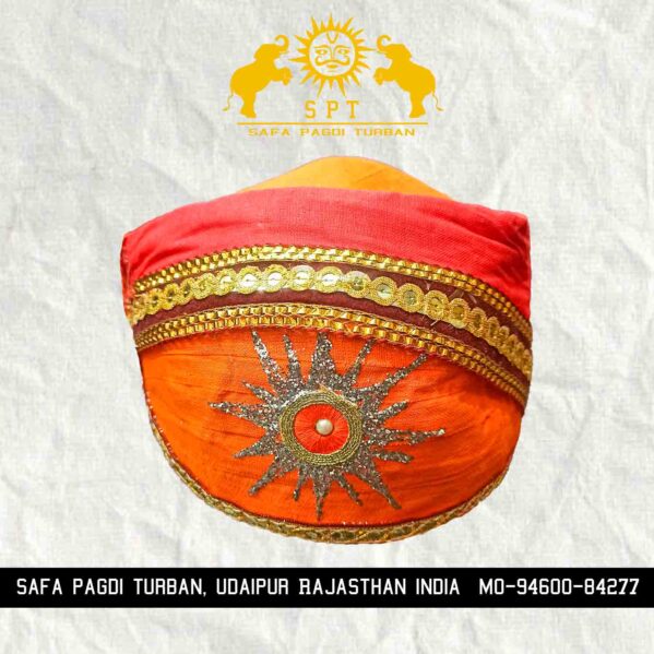 Experience Elegance with the Mewari Pagdi in Orange