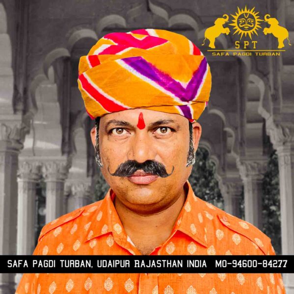 Enhance Your Appeal with a Rajasthani Gol Saffa Orange