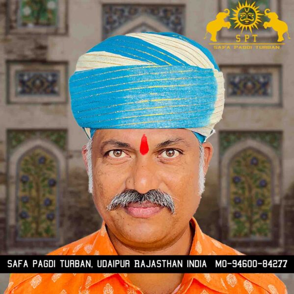 Rajasthani Gol Safa Turban – Traditional Style for Weddings & Festive Celebrations