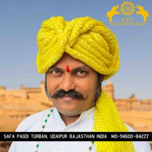 Rajasthani Yellow Safa - Traditional Turbans for Weddings & Festive Occasions