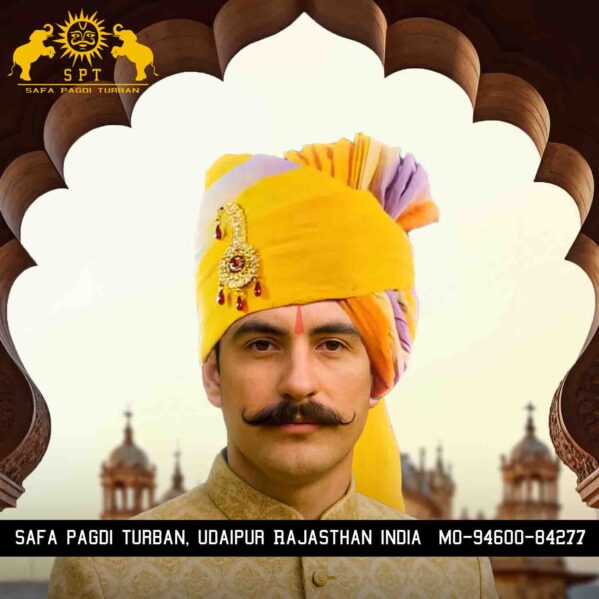 Royal Rajasthani Yellow-Orange Safa Pagdi